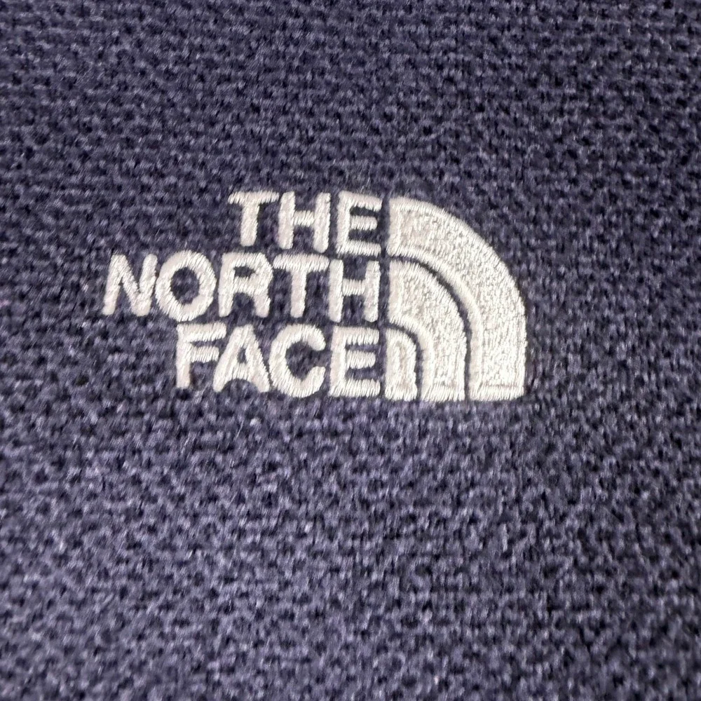 The North Face Mens Navy Blue Waffle Knit Fleece Quarter Zip Pullover Sweater